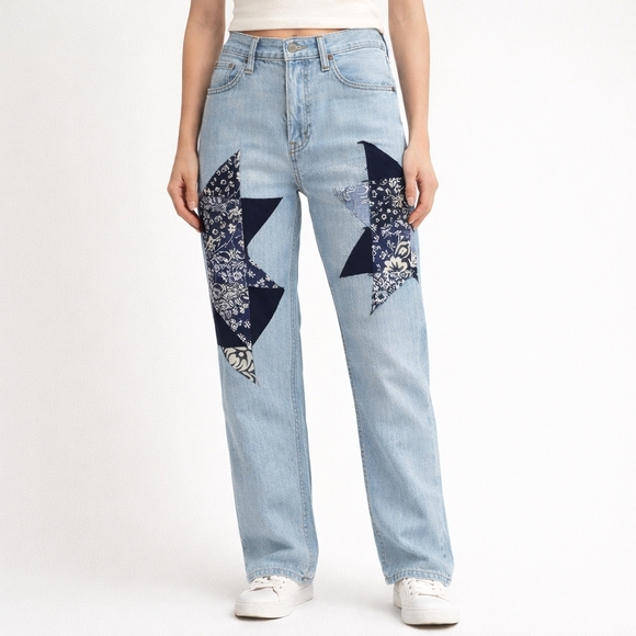 Polo Ralph Lauren Denim - Polo Ralph Lauren~Womens Avery Boyfriend Patchwork Jeans~Light Wash Denim~25